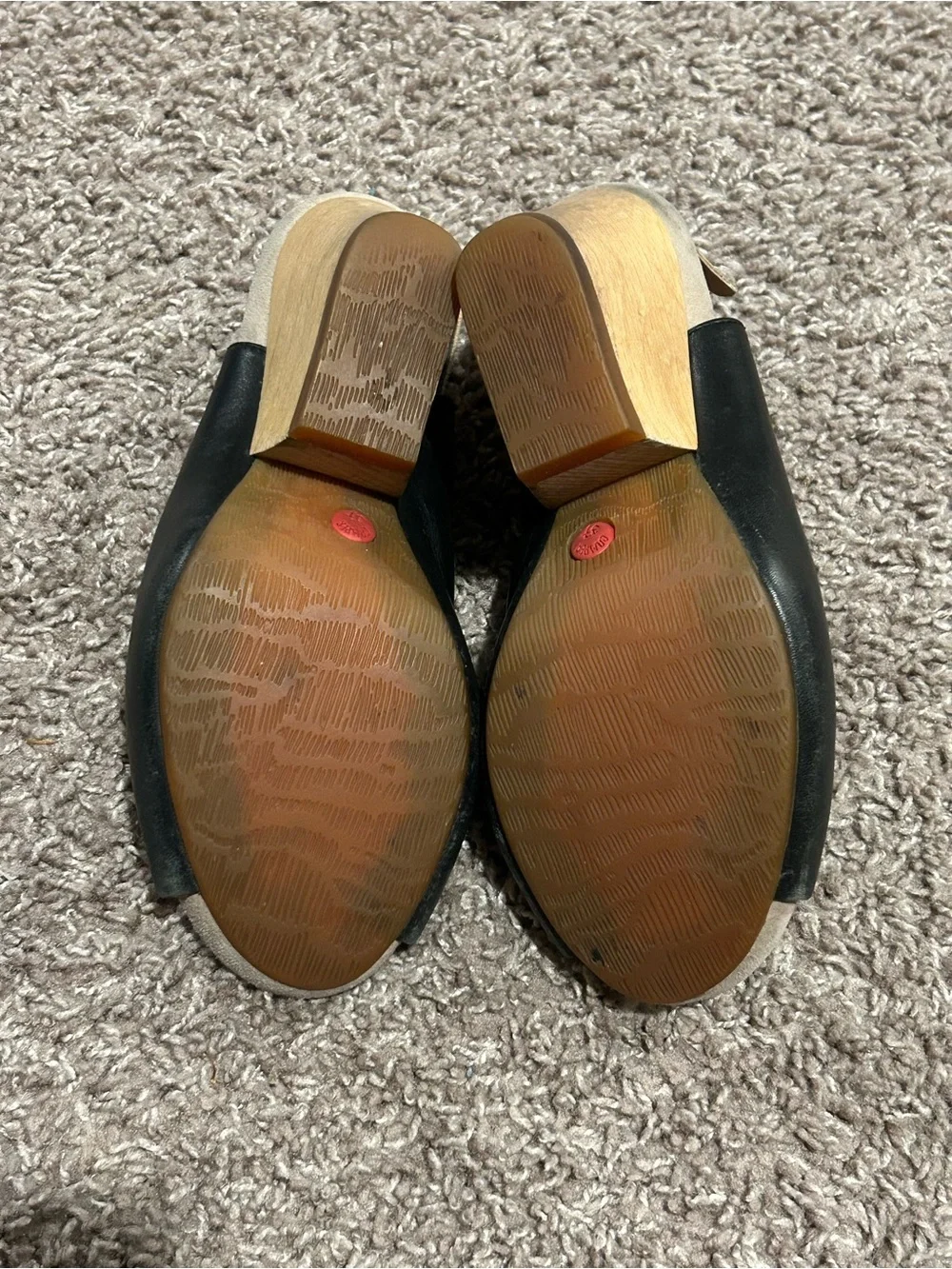 Camper Allegra Leather Peep Toe Mule Wedge Sandal , size 37/7 US